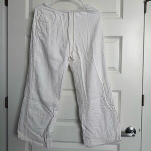 A&F white linen pants